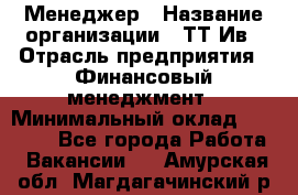 Менеджер › Название организации ­ ТТ-Ив › Отрасль предприятия ­ Финансовый менеджмент › Минимальный оклад ­ 35 000 - Все города Работа » Вакансии   . Амурская обл.,Магдагачинский р-н